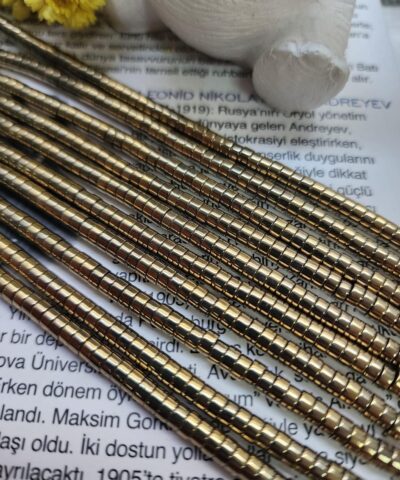 4x2 Mm Disk Hematit Dogal Tas Soft Gold