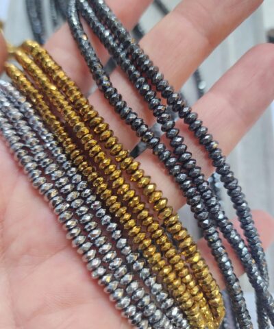 4x2 Mm Rondela Faset Hematit Dogal Tas