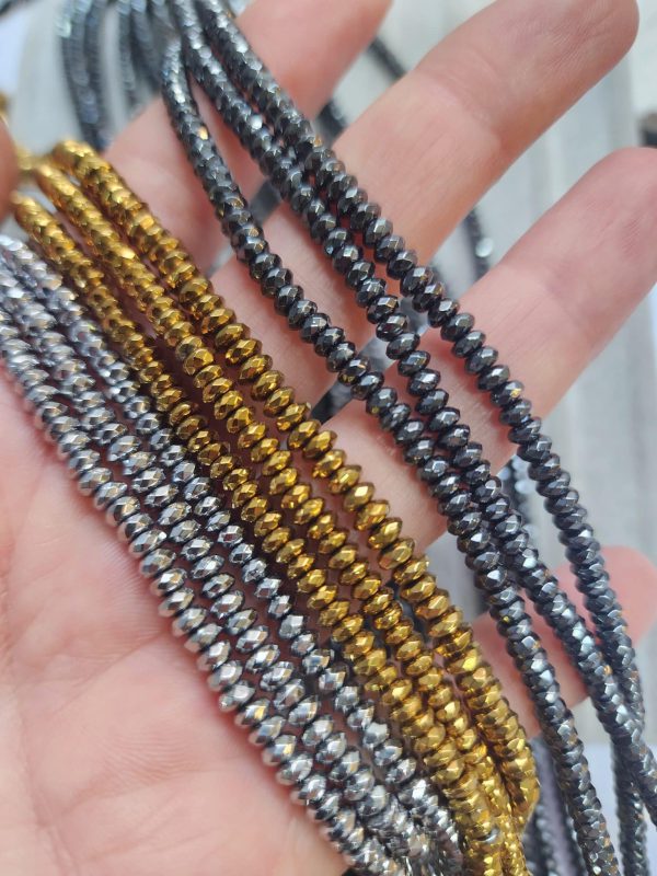 4x2 Mm Rondela Faset Hematit Dogal Tas