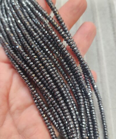 4x2 Mm Rondela Faset Hematit Dogal Tas Fume