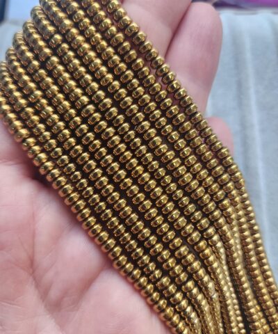 4x2 Mm Rondela Hematit Tasi Gold