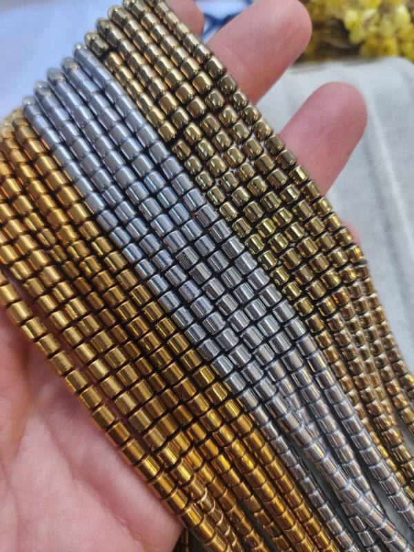 4x4 Mm Silindir Hematit Dogal Tas