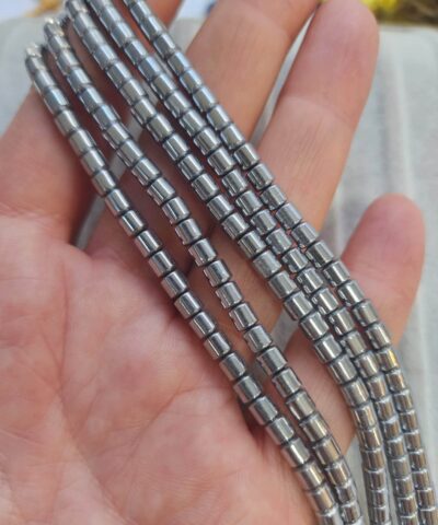 4x4 Mm Silindir Hematit Dogal Tas Gumus