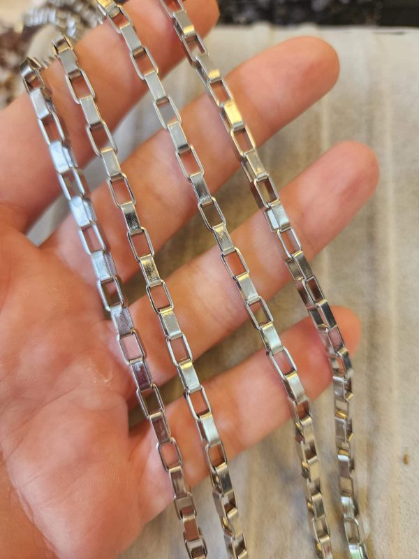 4x7 MM Dikdörtgen Çelik Takı Zincir