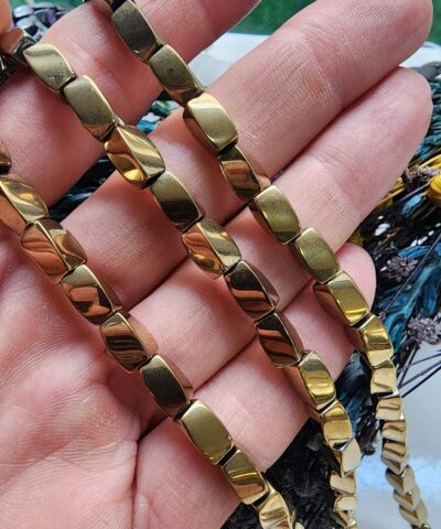 4x8 MM Burgu Hematit Doğal Taş - Gold