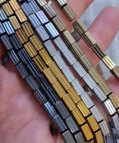 4x8 Mm Cizgili Dikdortgen Hematit Dogal Tas