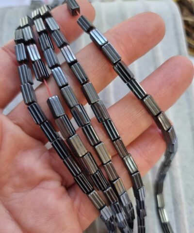 4x8 Mm Cizgili Dikdortgen Hematit Dogal Tas Fume