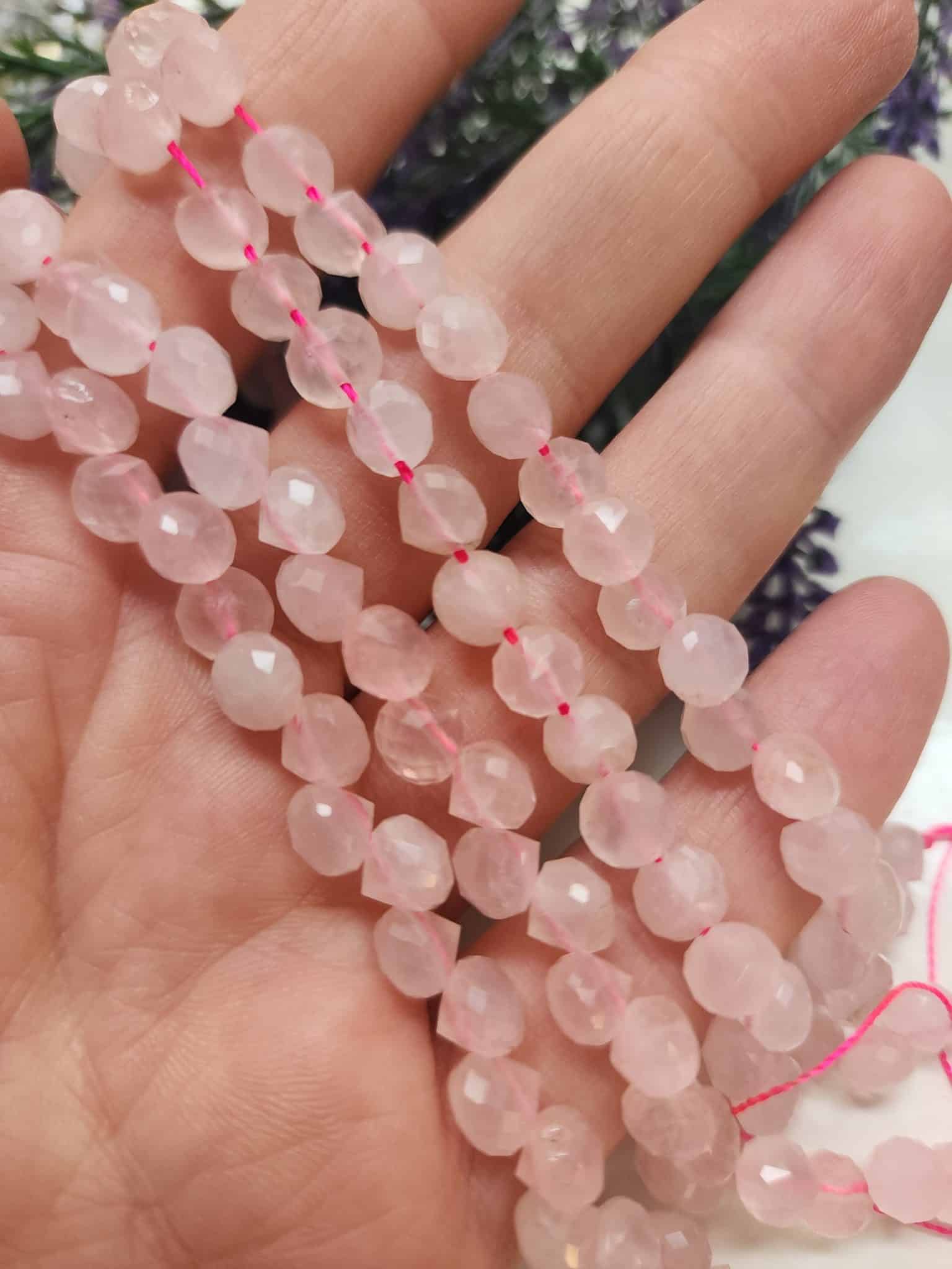 5 Mm Damla Piramit Pembe Kuvars Tasi 2