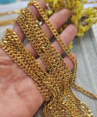 5 Mm Trasli Altin Kaplama Kuyumcu Zinciri