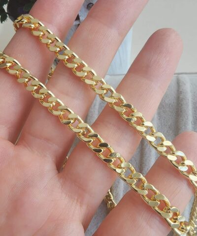 55 Mm Trasli Kuba Klasik Halka Taki Zinciri Gold