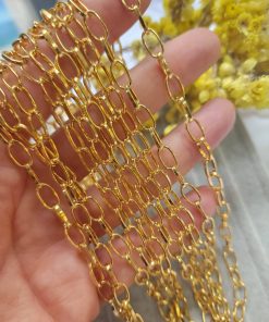5x10 MM Ataç Altın Kaplama Takı Zinciri