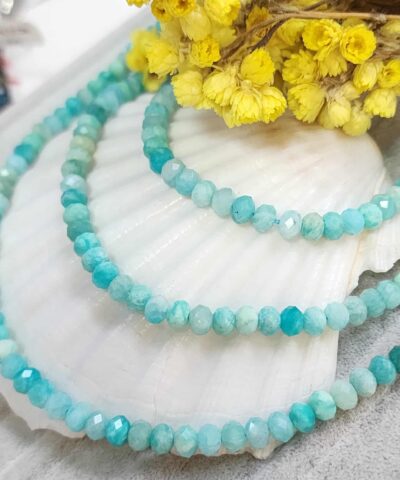 5x3 Mm Fasetli Rondela Amazonit Tasi 3