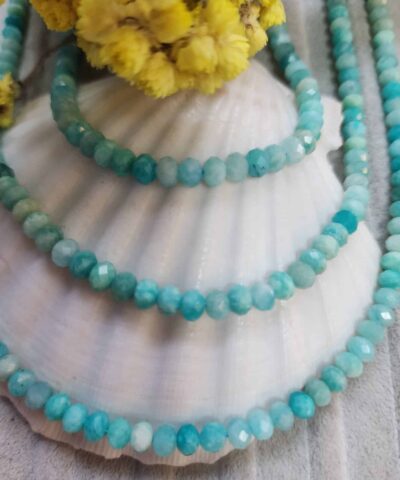 5x3 Mm Fasetli Rondela Amazonit Tasi