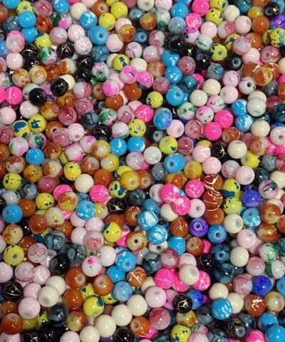 6 MM Cam Boncuk Karışık Renkli