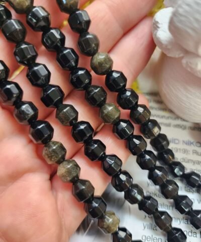 6 MM Çokgen Gold Obsidyen Taşı