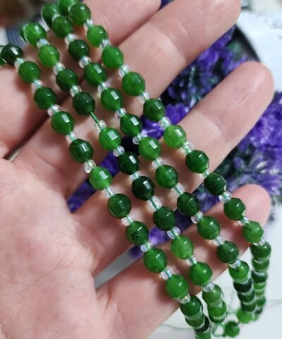 6 MM Çokgen Yeşim Doğal Taş Dizi AAA