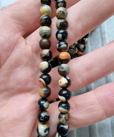 6 Mm Damarli Akik Dogal Tas Boncuk 3