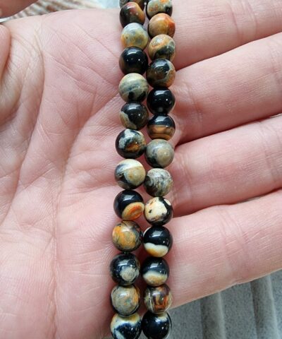 6 Mm Damarli Akik Dogal Tas Boncuk