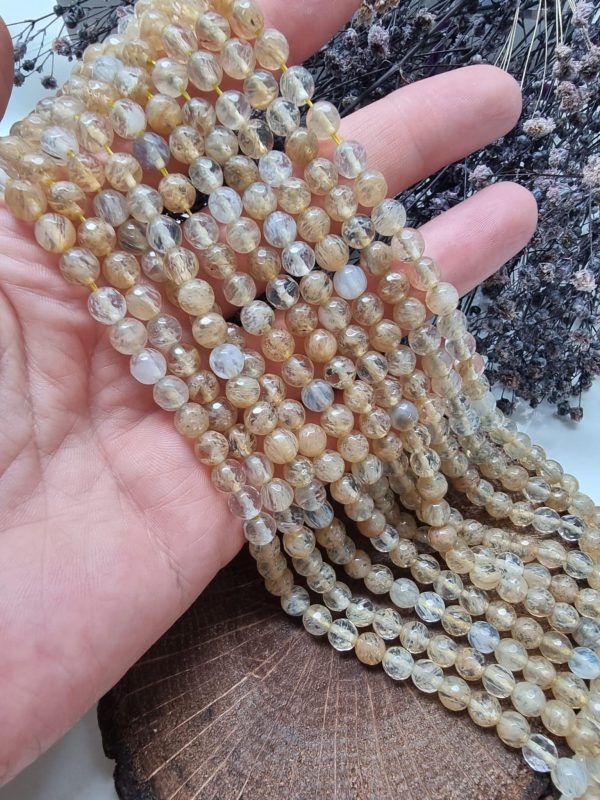 6 Mm Faset Sitrin Renkli Kuvars Dogal Tas 5