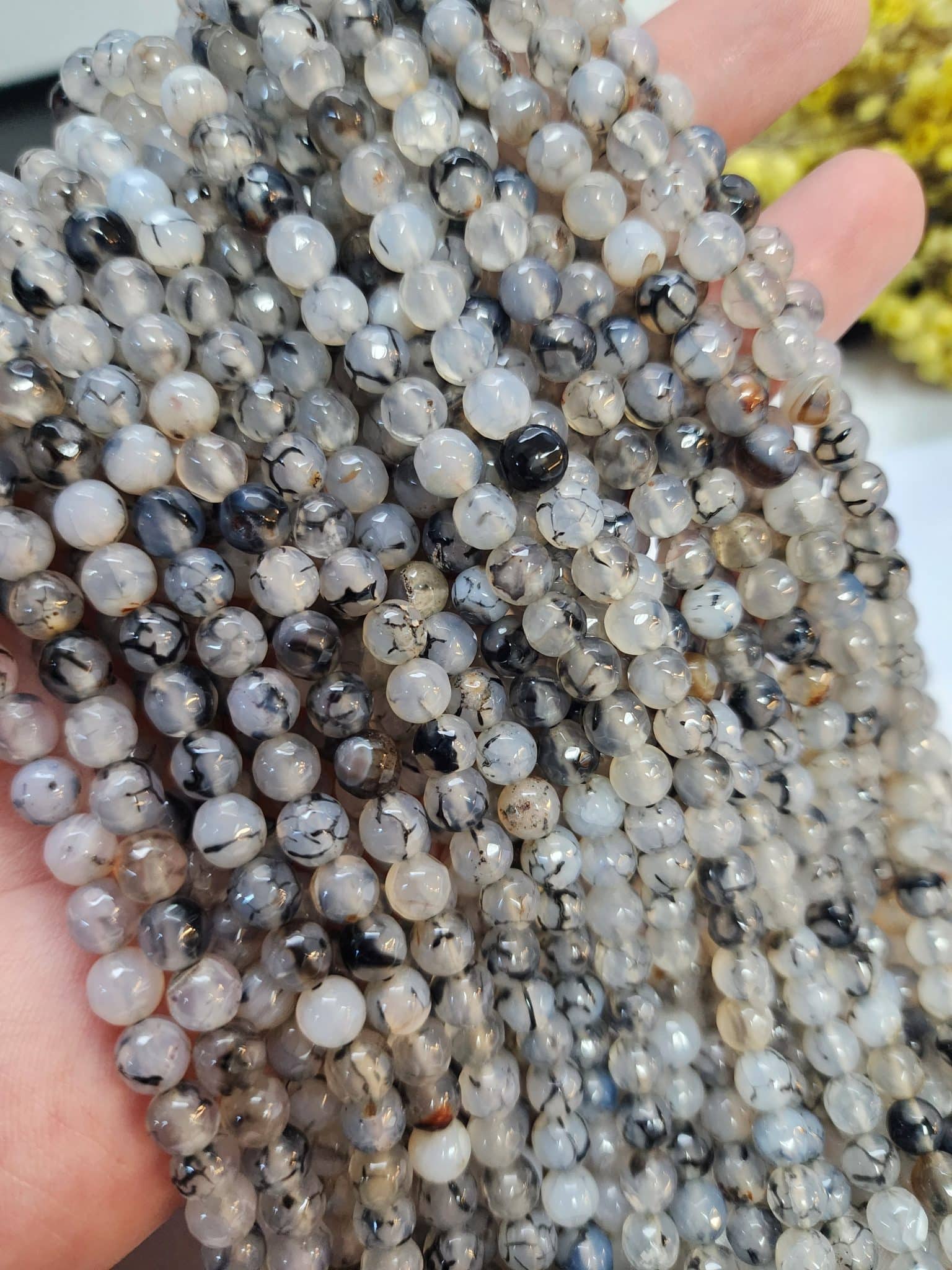 6 MM Fasetli Gri Akik Taşı