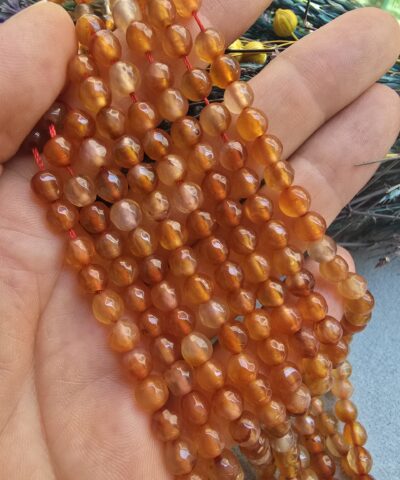 6 MM Fasetli Karnelyan Akik Taşı