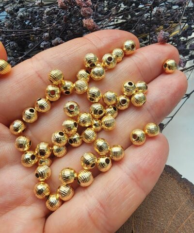 6 Mm İslemeli Metal Top Taki Ara Malzemesi 2