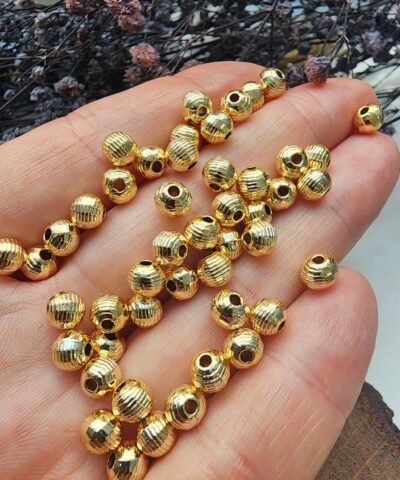 6 Mm İslemeli Metal Top Taki Ara Malzemesi