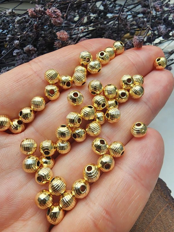 6 Mm İslemeli Metal Top Taki Ara Malzemesi