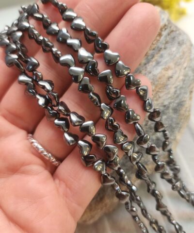 6 Mm Kalp Hematit Dogal Tas