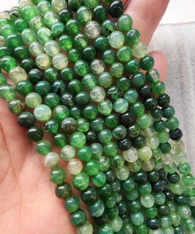 6 Mm Kure Damarli Yesil Akik Tasi