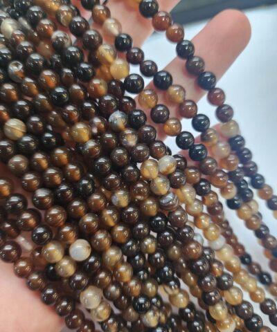 6 MM Küre Kahve Akik Taşı