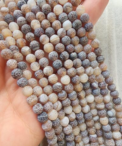 6 Mm Kure Mat Damarli Kahve Akik Tasi