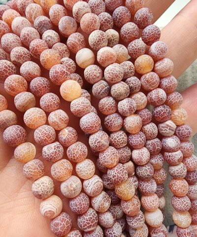 6 Mm Kure Mat Desenli Bakir Akik Tasi