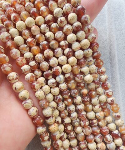 6 Mm Kure Mat Desenli Kahve Akik Tasi