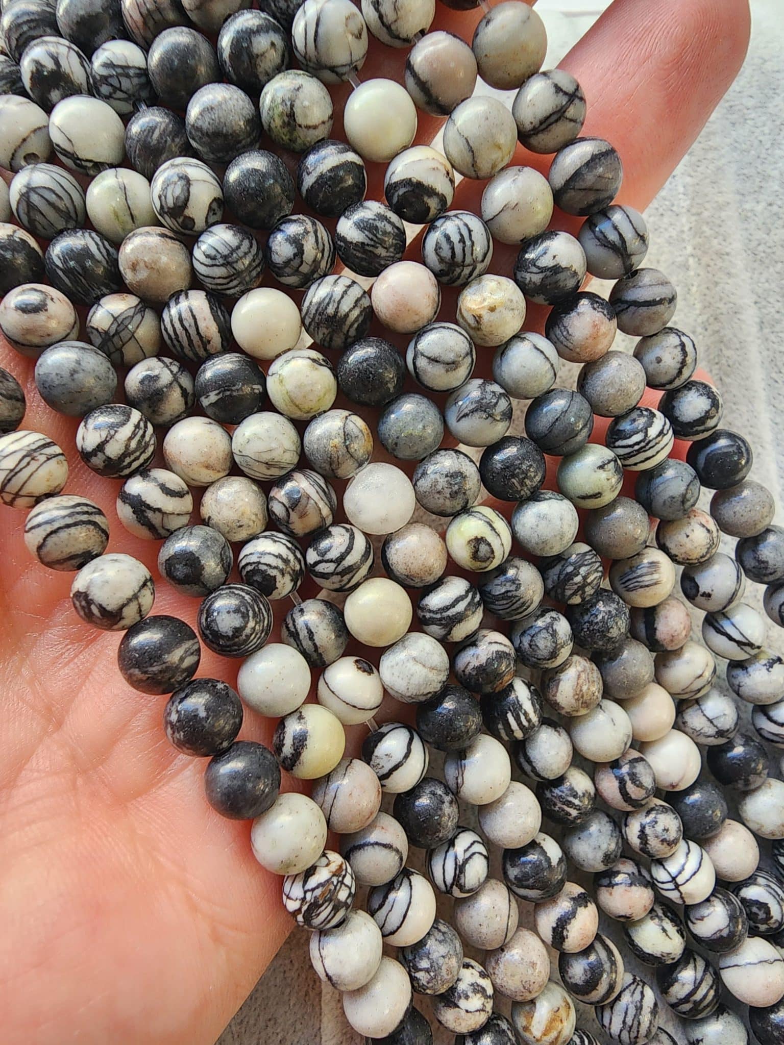 6 Mm Kure Mat Zebra Akik Tasi