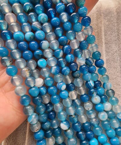 6 Mm Kure Mavi Akik Tasi