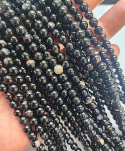 6 MM Küre Siyah Akik Taşı