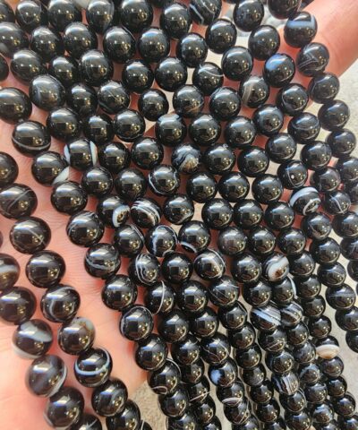 6 Mm Kure Siyah Akik Tasi