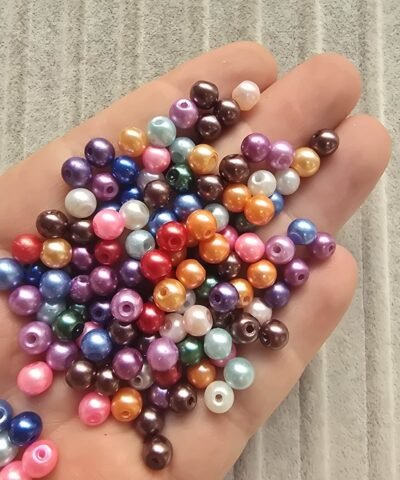 6 MM Lüx Cam İnci Mix Renkli