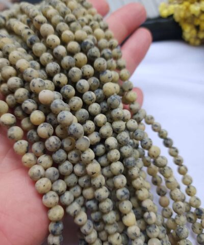 6 MM Mat Sarı Benekli Ceyt Kuvars Taşı