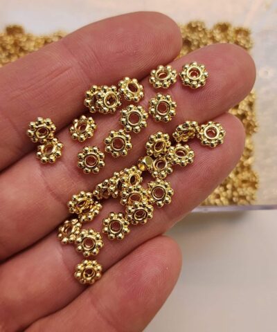 6 Mm Metal Cicek Rondela Taki Ara Malzemesi Gold