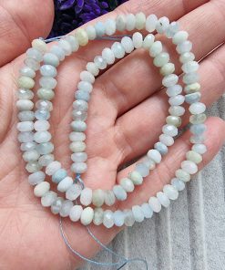 6 MM Rondela Akuamarin Doğal Taş