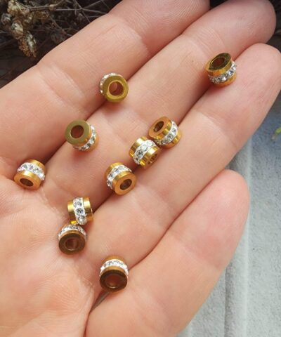 6 MM Zirkon Taşlı Çelik Rondela - 501
