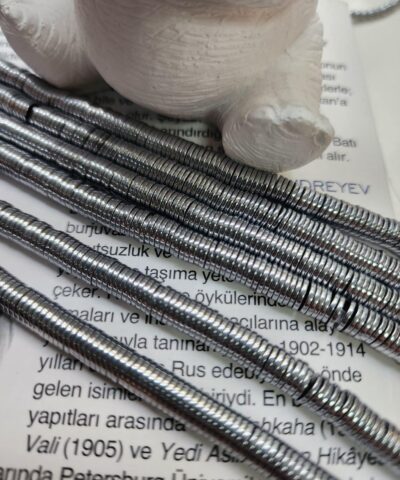 6x1 Mm Disk Hematit Dogal Tas Gumus