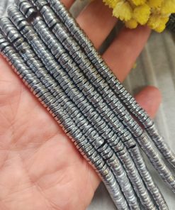 6x1 MM Şekilsiz Disk Hematit Doğal Taş - Gümüş