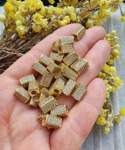 6x10 MM Zirkon Taşlı Çelik Dikdörtgen