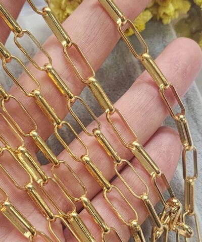 6x15 Mm Oval Atac Altin Kaplama Taki Zinciri