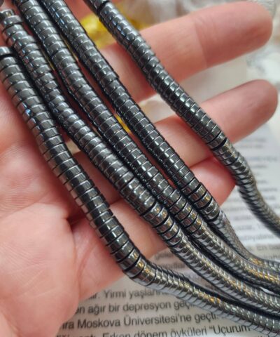 6x2 Mm Disk Hematit Dogal Tas Fume
