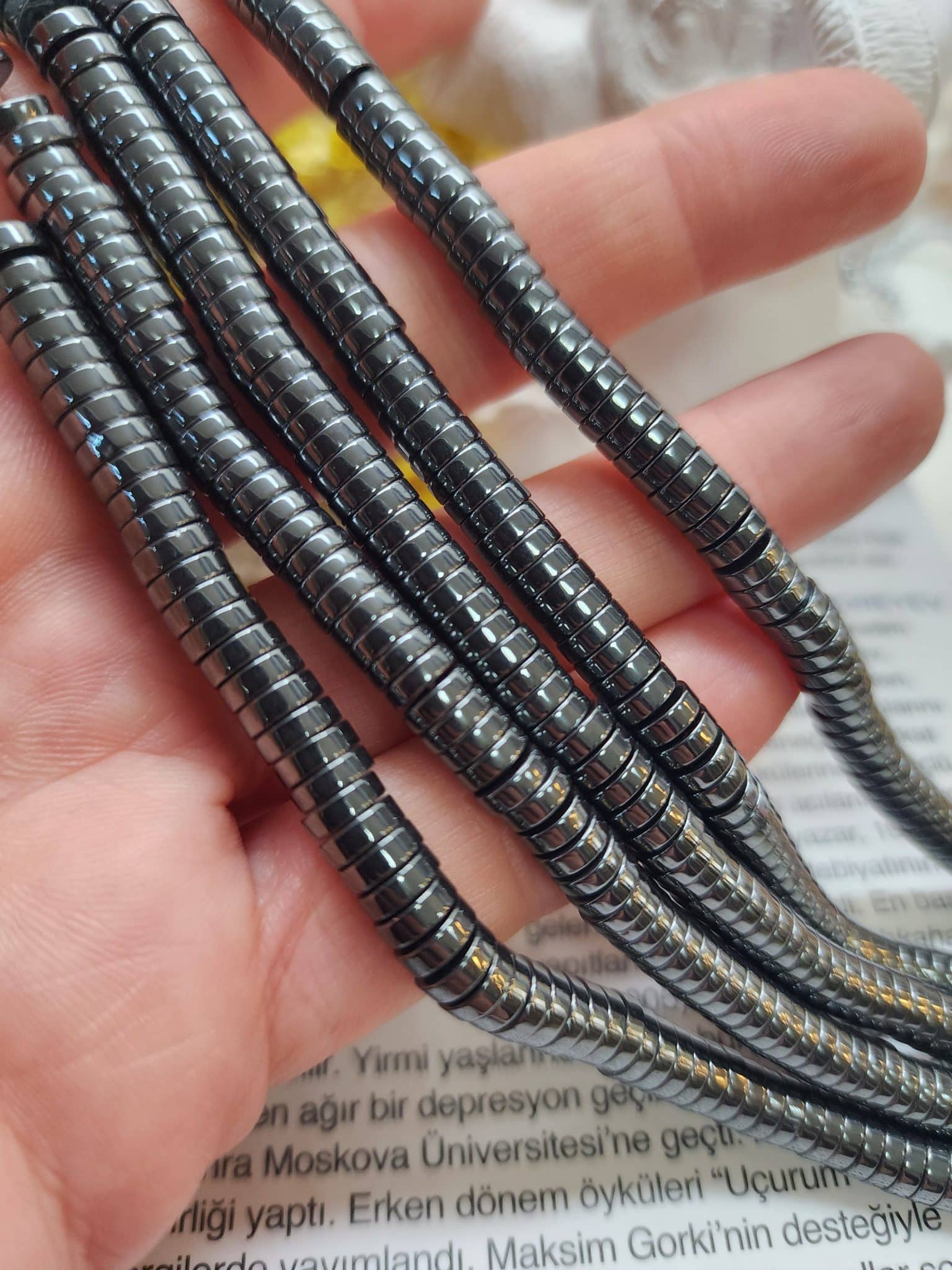6x2 Mm Disk Hematit Dogal Tas Fume
