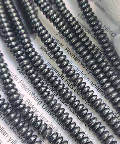 6x2 Mm Rondela Hematit Dogal Tas Fume